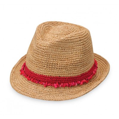 Wallaroo Tahiti Fedora Red 's Sun Hat One Size Adjustable #7042 877824005951 eb-15575882